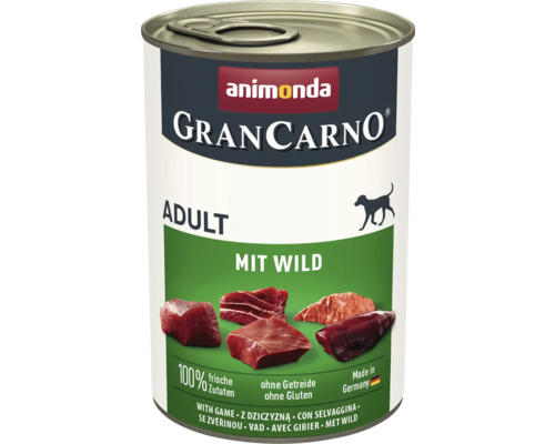 Hundefutter nass animonda Gran Carno Adult mit Wild 400 g