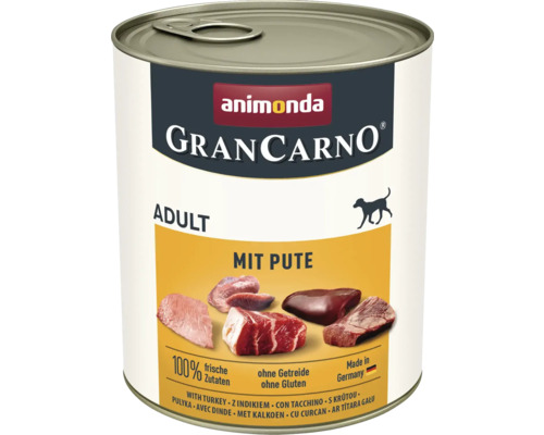 Hundefutter nass animonda Gran Carno Adult mit Pute 800 g