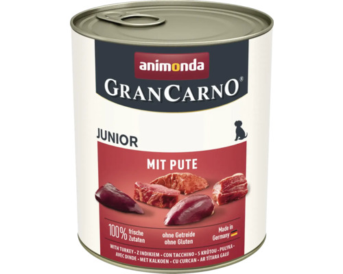 Hundefutter nass animonda Gran Carno Junior mit Pute 800 g
