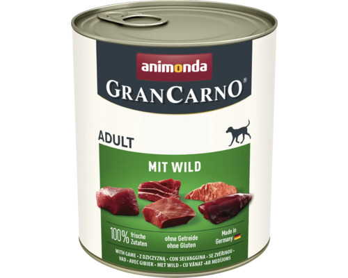 Hundefutter nass animonda Gran Carno Adult mit Wild 800 g