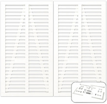 Weiße Fensterläden mit Lamellen und Beschläge-Set