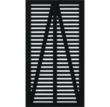 Fensterladen mit horizontalen Lamellen und Dreiecksdesign