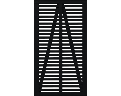 Fensterladen mit horizontalen Lamellen und Dreiecksdesign