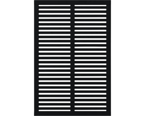 Hauptelement PLUS Harmoni 120 x 180 cm RAL 9005 schwarz Lamellenfenster zur Belüftung und Beschattung