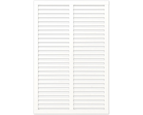 Fensterladen aus Holz mit horizontalen Lamellen zur Lichtregulierung
