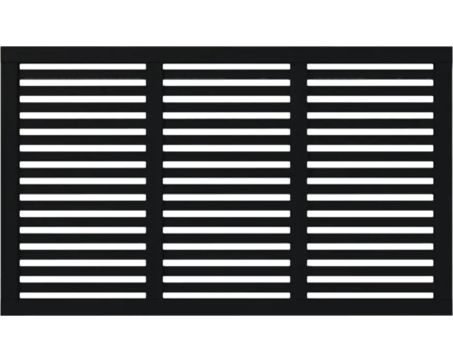 Vorgartenzaun PLUS Harmoni 180 x 107 cm RAL 9005 schwarz Lüftungsgitter aus Kunststoff mit horizontalen Lamellen