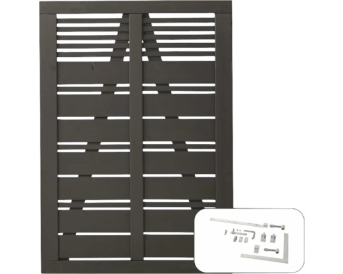 Einzeltor PLUS Silence inkl. Beschläge 100 x 140 cm RAL 7022 grau Holzzaun mit Beschlägen