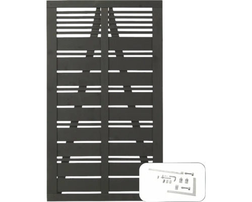 Einzeltor PLUS Silence inkl. Beschläge 100 x 170 cm RAL 7022 grau Holztor mit Beschlägen für den Garten