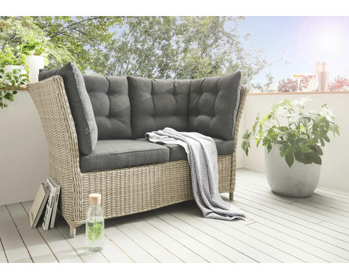 Gartenbank Destiny Palma 2er Bank natur, grau