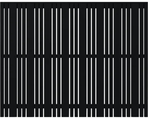 Hauptelement PLUS Tangent 180 x 140 cm RAL 9005 schwarz Sichtschutzzaun mit vertikalen Lamellen