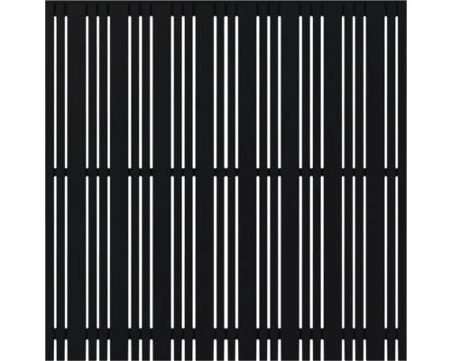 Hauptelement PLUS Tangent 180 x 180 cm RAL 9005 schwarz Sichtschutzzaun aus Kunststoff mit vertikalen Streben