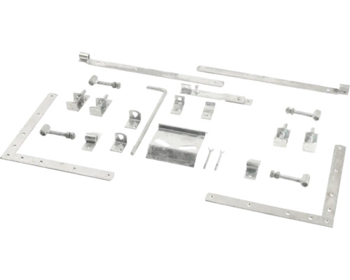 Verschiedene verzinkte Torbeschläge