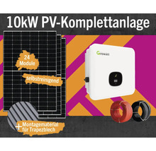 PV-Komplettanlage 10 kWp inkl. Hybrid-Wechselrichter + Zubehör für Trapezblechdach Solarmodul-Set Anzahl Module 24 Stück-thumb-0