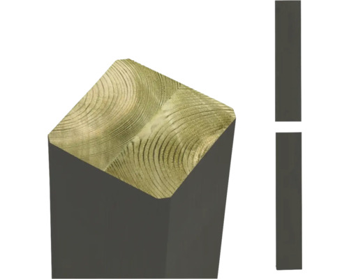 Pfosten PLUS verleimt, gerade 9 x 9 x 238 cm grau Kantholz aus Holz