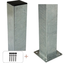 Pfostenanker mit Schrauben und Abdeckung