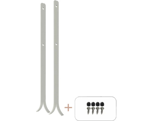 Universal-Pfostenfuß PLUS zum Einbetonieren 4 x 60 cm in 2 Teilen feuerverzinkt Befestigungsmaterial mit zwei Halterungen und Schrauben