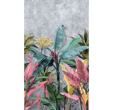 Illustration einer Wand mit tropischen Pflanzen
