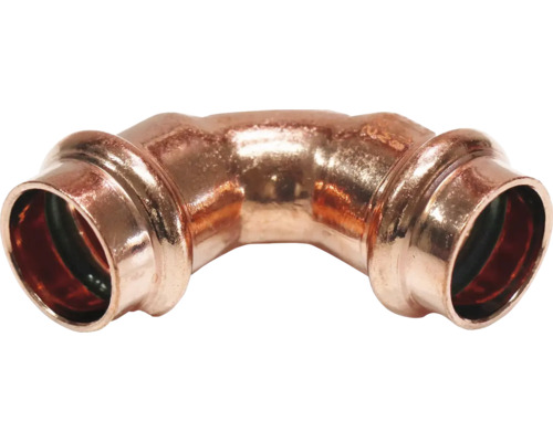 Pressfitting Bogen 90 ° Kupfer Presskontur V + M 15 x 15 mm DVGW für Kupferrohr Kupferbogen Fitting 90 Grad für Sanitärinstallationen