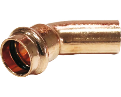 Pressfitting Bogen 45 ° I/A Kupfer Presskontur V + M 28 x 28 mm DVGW für Kupferrohr Rohrbogenfitting aus Kupfer mit 45 Grad Winkel