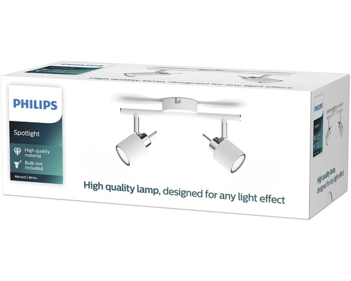 Verpackung einer Philips Meranti Lampe mit zwei Strahlern
