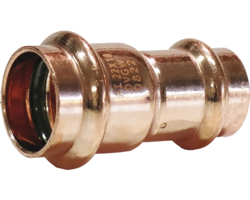 Pressfitting Reduzierstück Kupfer Presskontur V + M 28 x 22 mm DVGW für Kupferrohr Kupferfitting mit 22 x 18 Millimeter Durchmesser zur Rohrverbindung