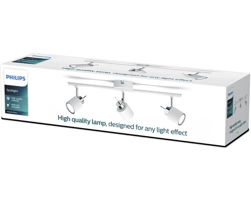 Verpackung einer Philips Spotlight-Lampe mit drei Strahlern