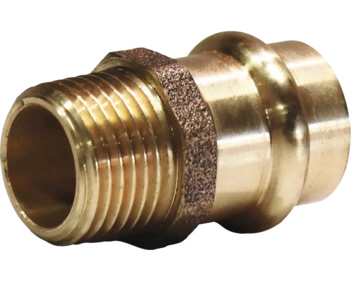 Pressfitting Übergangsnippel Rotguss Presskontur V + M 22 mm x 3/4 Zoll AG DVGW für Kupferrohr Pressfitting mit Außengewinde aus Metall