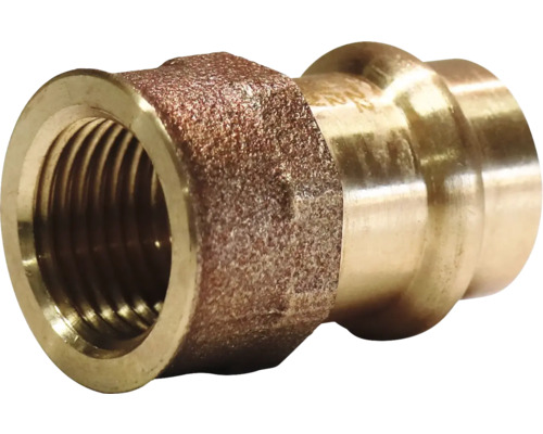 Pressfitting Übergangsmuffe Rotguss Presskontur V + M 22 mm x 1/2" IG DVGW für Kupferrohr Messing-Rohrverbinder mit Innengewinde und Pressanschluss