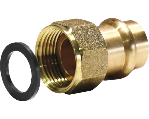 Pressfitting Übergangsstück Kupfer Presskontur V 28 mm x 1 1/4 Zoll IG Messing Fittingsstück mit Dichtung