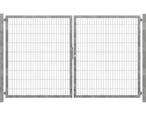 Premium-Doppeltor 400 x 180 cm 8/6/8 Rahmen 60x40 inkl. Pfosten zum Einbetonieren feuerverzinkt