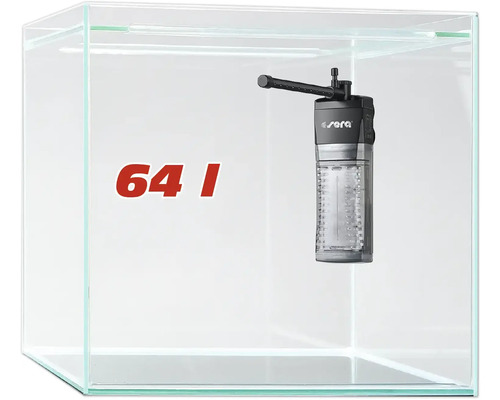Aquarium Sera Scaper´s Cube 64 l inkl. Innenfilter, Schaumstoffunterlage ca. 40 x 40 x 40 cm (Höhe)