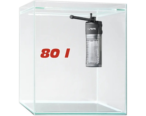 Aquarium Sera Scaper´s Cube 80 l inkl. Innenfilter, Schaumstoffunterlage ca. 40 x 40 x 50 cm (Höhe)