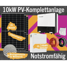 PV-Komplettanlage mit Speicher 7,68 kW notstromfähig 10 kWp inkl. Hybrid-Wechselrichter + Zubehör für Welleternit Anzahl Module 24 Stück-thumb-0