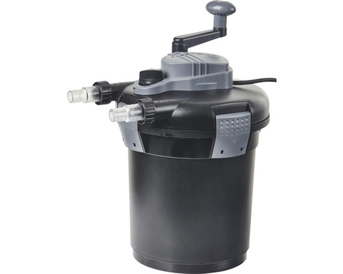 Druckfilterset Teich HEISSNER mit Pumpe 1500 l/h 25 W, integriertem UVC-Teichklärer 7 W, Rückspülungssystem, für Teich mit Fischbesatz bis zu 1500 l Teichfilter für die Reinigung von Gartenteichen