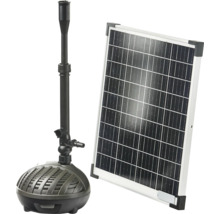 Teichpumpenset HEISSNER Solarpumpen Set Hybrid bis zu 1000 l/h mit Wasserspiel , mit externem Solarmodul 5 m Anschlusskabel inkl Netzteil zum Anschluss an Stromnetz