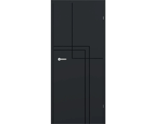 Pertura Zimmertür Elis 03 Schwarzlack RAL 9005 tiefschwarz 61x198,5 cm Rechts ohne Schlüssellochbohrung