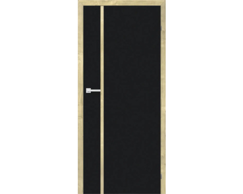 Pertura Zimmertür Fylla 01 Schwarzlack RAL 9005 tiefschwarz 61x198,5 cm Rechts ohne Schlüssellochbohrung