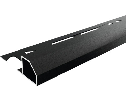 DURAL Abschlussprofil Duraplus Diamond schwarz 250 x 11 mm Schwarzes Aluminiumprofil mit Aussparungen