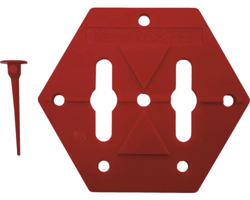 Meterriss Plakette Maurerlob 80x70 mm selbstklebend rot 10 Stück
