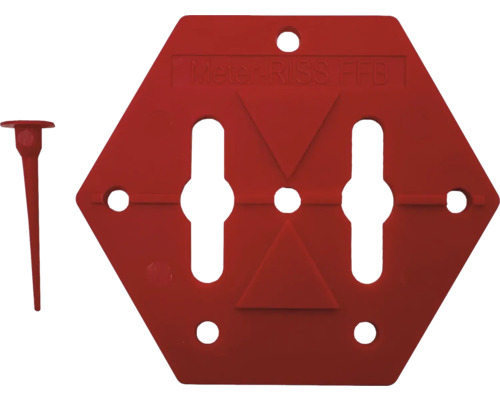 Meterriss Plakette Maurerlob 80x70 mm selbstklebend rot 10 Stück Kunststoff-Unterlegplättchen mit Montagepin