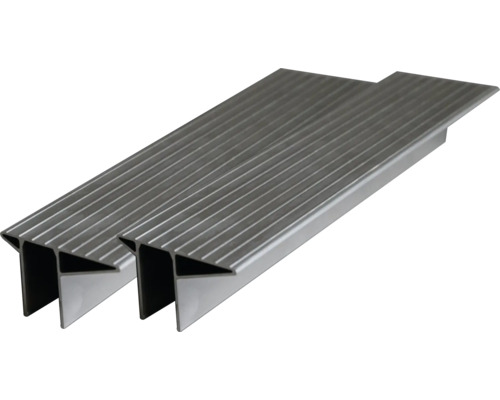Aufsteckstufe ERGOTRITT Alu Breite 90 mm Länge 360 mm 2 Stück Zwei Aluminiumprofile mit geriffelter Oberfläche