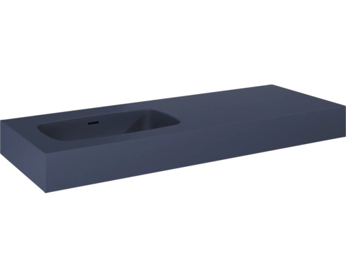 Jungborn Waschtisch DECEM 1210 x 460 mm Becken links navy blau matt