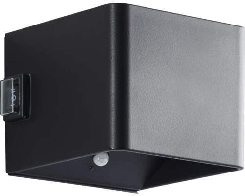 Kubische Wandleuchte mit Bewegungsmelder für den Außenbereich