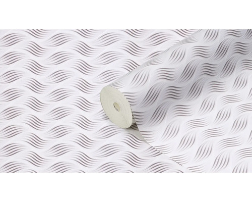 Weiße Tapete mit Wellenmuster