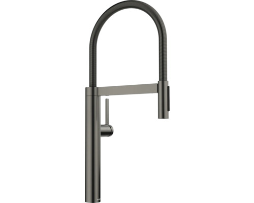 Blanco Küchenarmatur mit Handbrause CULINA-S II satin dark steel satiniert 527465 Küchenarmatur mit flexiblem Auslauf