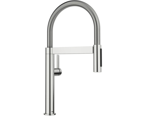Blanco Küchenarmatur mit Handbrause CULINA-S II MINI edelstahl gebürstet 527467 Küchenarmatur mit Schlauchfeder