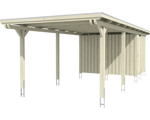 Holzcarport mit Geräteraum