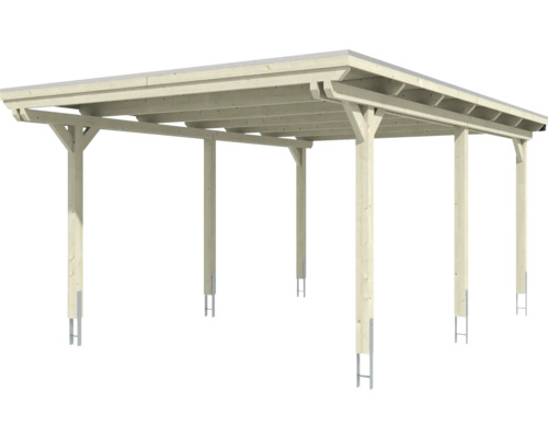 Holzcarport mit Metallpfostenankern