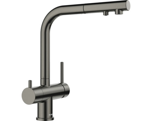 Blanco Küchenarmatur mit Handbrause FONTAS-S II satin dark steel satiniert 527737 Küchenarmatur mit herausziehbarer Geschirrbrause