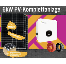 PV-Komplettanlage 6 kWp inkl. Hybrid-Wechselrichter + Zubehör für Flachdach / Falzblechdach mit Aufständerung Solarmodul-Set Anzahl Module 14 Stück-thumb-0
